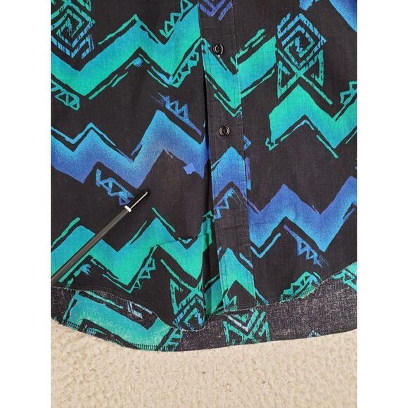 Vtg Wrangler Shirt Mens 15.5 33 Cowboy Brushpopper X-Long Tail Aztec Colorful - Picture 7 of 12